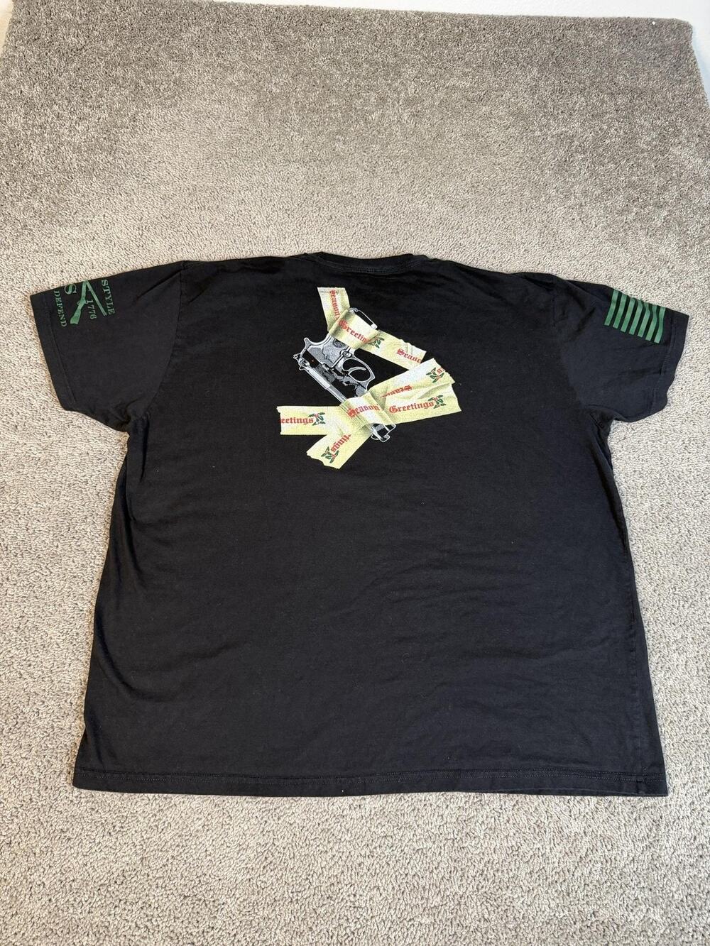 Grunt Style Shirt Mens 3XL Black Christmas Pistol Yippie Ki Yay Seasons Greating